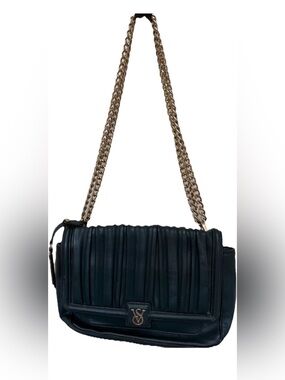 Victoria’s Secret Hunter Green Faux Leather Crossbody w/ Gold Chain & Turn‑Lock